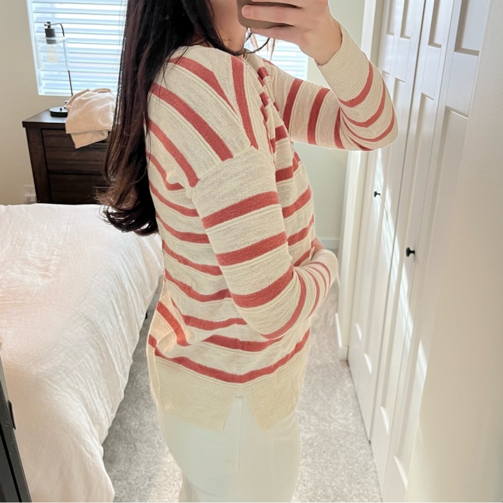 LOFT Striped Pullover Sweater - Picture 2 of 4